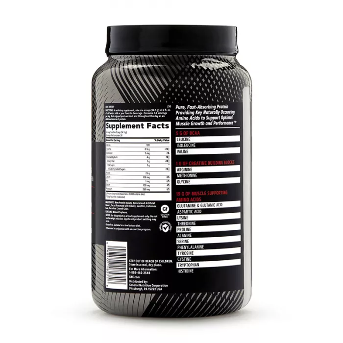 AMP Pure Isolate Proteina izolata din zer cu aroma de ciocolata glazurata (966 grame), GNC AMP Pure Isolate Proteina izolata din zer cu aroma de ciocolata glazurata (966 grame), GNC