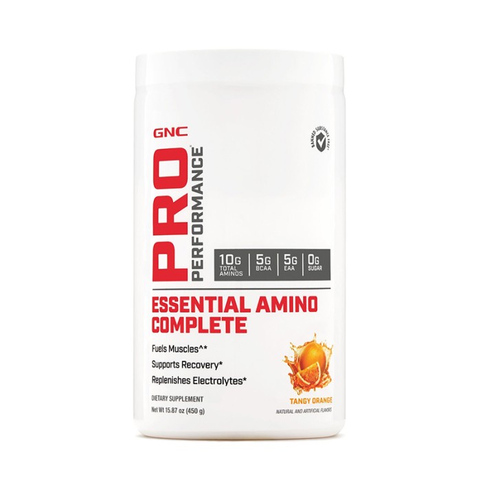 Essential Amino Complete Aminoacizi cu aroma de mandarine (450 grame), GNC Pro Performance Essential Amino Complete Aminoacizi cu aroma de mandarine (450 grame), GNC Pro Performance