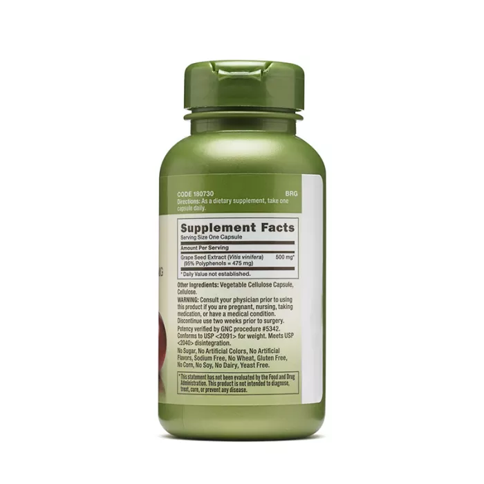 Extract standardizat din samburi de struguri 500 mg (60 capsule), GNC Herbal Plus Extract standardizat din samburi de struguri 500 mg (60 capsule), GNC Herbal Plus