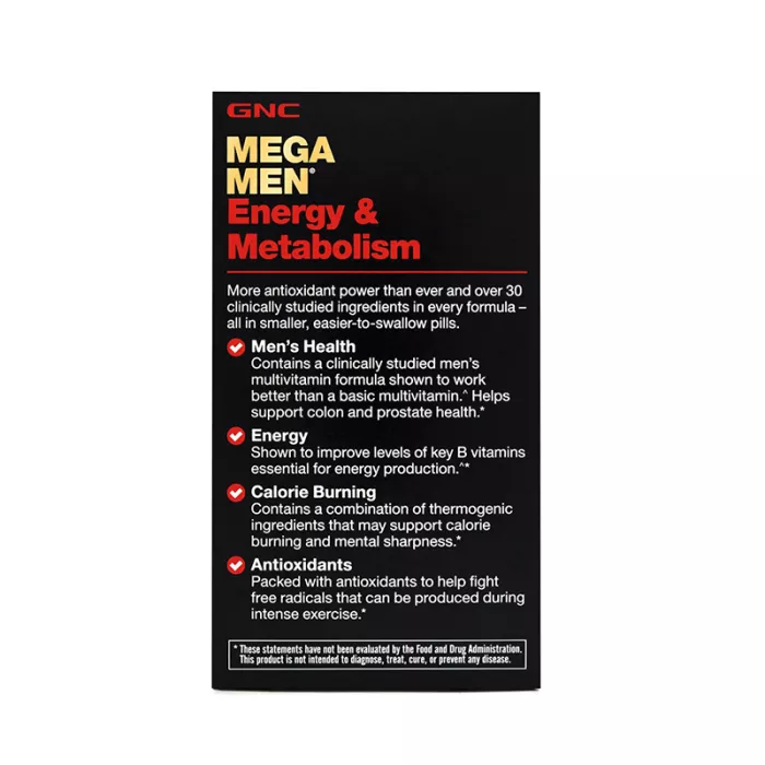Mega Men Energy & Metabolism Complex de multivitamine pentru barbati (90 tablete), GNC Mega Men Energy & Metabolism Complex de multivitamine pentru barbati (90 tablete), GNC