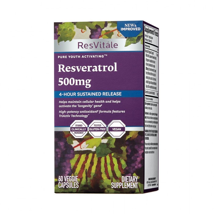 Resveratrol 500 mg (60 capsule), GNC ResVitale Resveratrol 500 mg (60 capsule), GNC ResVitale