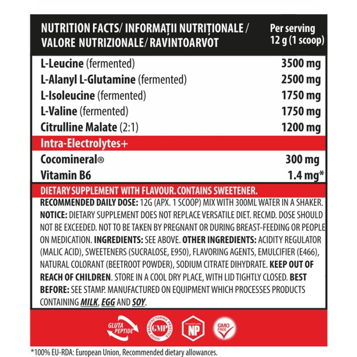 BCAA-X5 cu aroma de Red Energy (360 grame), Genius Nutrition BCAA-X5 cu aroma de Red Energy (360 grame), Genius Nutrition