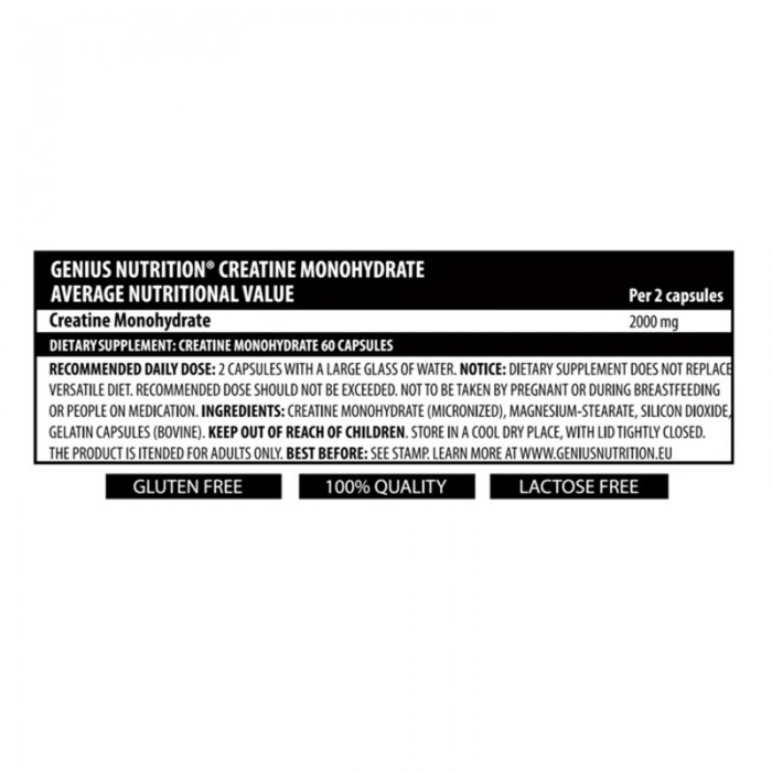 Creatine 60 mega (30 capsule), Genius Nutrition Creatine 60 mega (30 capsule), Genius Nutrition