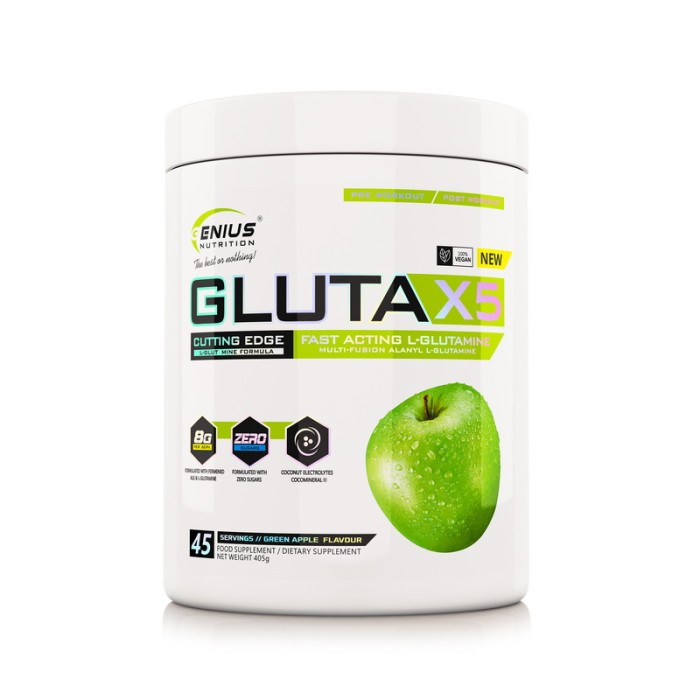 Gluta-X5 cu aroma de mar verde (405 grame), Genius Nutrition