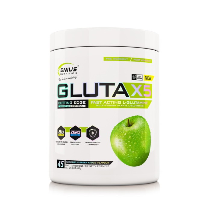 Gluta-X5 cu aroma de mar verde (405 grame), Genius Nutrition Gluta-X5 cu aroma de mar verde (405 grame), Genius Nutrition