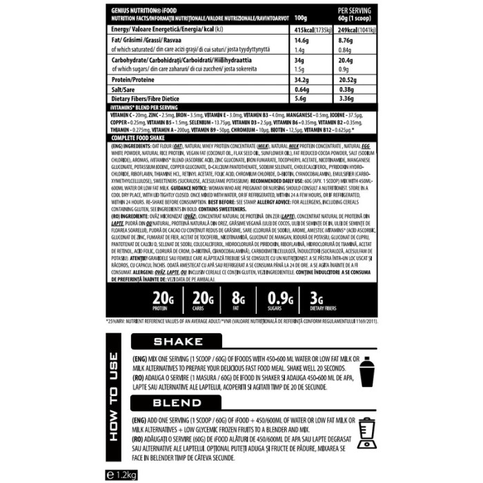 iFood (1200 grame), Genius Nutrition iFood (1200 grame), Genius Nutrition