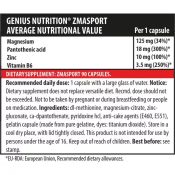 ZMA Sport (90 capsule), Genius Nutrition ZMA Sport (90 capsule), Genius Nutrition