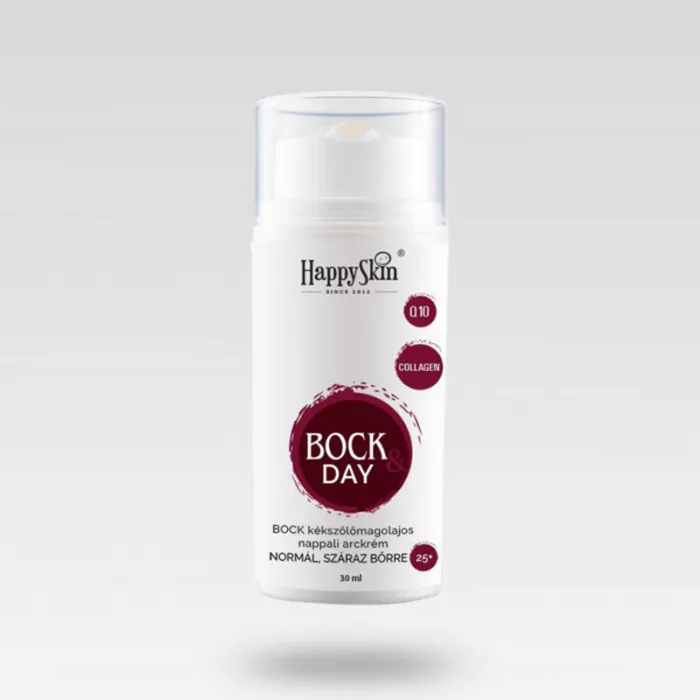 Crema de zi Bock cu colagen coenzima Q 10 si acid hialuronic (30 ml), HappySkin Crema de zi Bock cu colagen coenzima Q 10 si acid hialuronic (30 ml), HappySkin