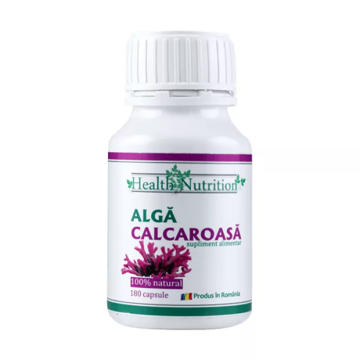 Alga calcaroasa 100% naturala (180 capsule), Health Nutrition Alga calcaroasa 100% naturala (180 capsule), Health Nutrition