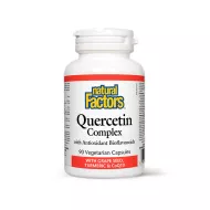 Quercetin Complex cu Bioflavonoizi, Extract din Samburi de Struguri, Turmeric si Conezima Q10 (90 capsule), Natural Factors