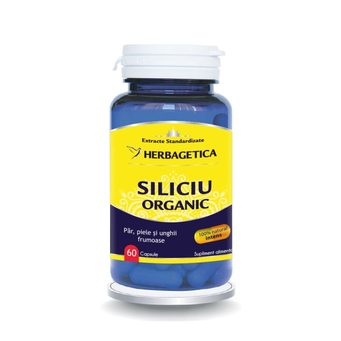 Siliciu Organic (60 capsule), Herbagetica Siliciu Organic (60 capsule), Herbagetica