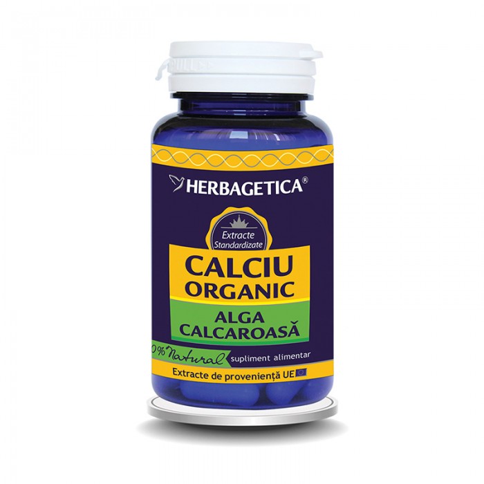 Calciu Organic alga calcaroasa (30 capsule), Herbagetica