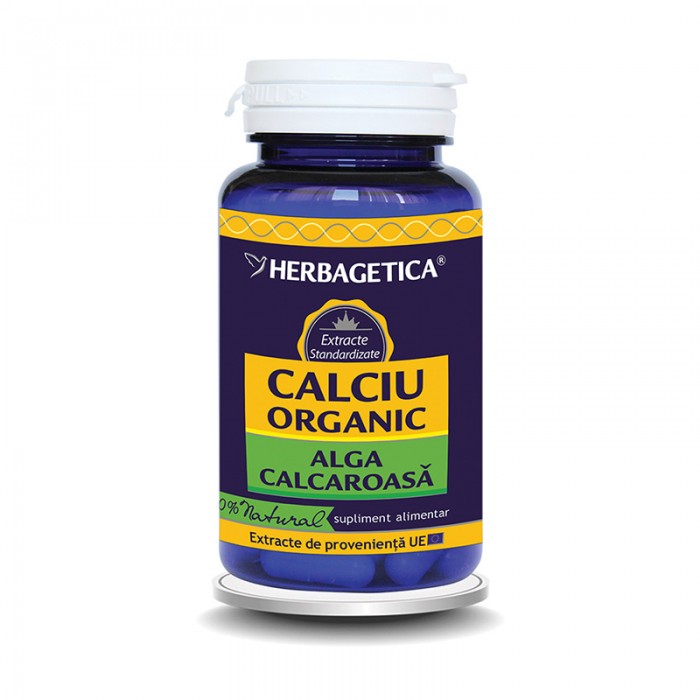 Calciu Organic alga calcaroasa (30 capsule), Herbagetica Calciu Organic alga calcaroasa (30 capsule), Herbagetica