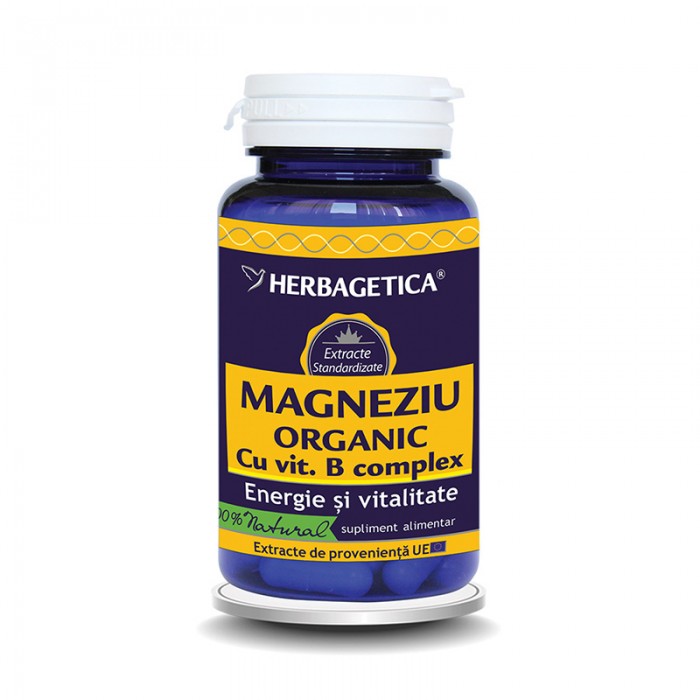Magneziu Organic (30 capsule), Herbagetica Magneziu Organic (30 capsule), Herbagetica