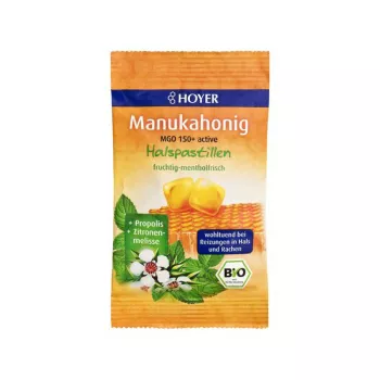 Bomboane cu miere de Manuka MGO +150 eco (30 grame), Hoyer Bomboane cu miere de Manuka MGO +150 eco (30 grame), Hoyer
