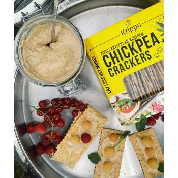 Crackers din naut cu seminte de canepa, BIO, vegan (80 grame), Krippu Crackers din naut cu seminte de canepa, BIO, vegan (80 grame), Krippu