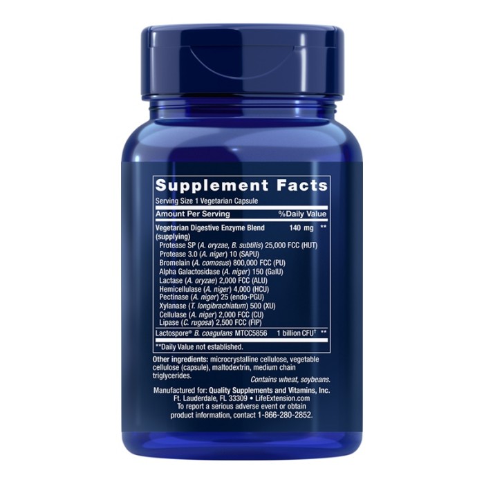 Enhanced Super Digestive Enzymes cu Probiotice (60 capsule), LifeExtension Enhanced Super Digestive Enzymes cu Probiotice (60 capsule), LifeExtension