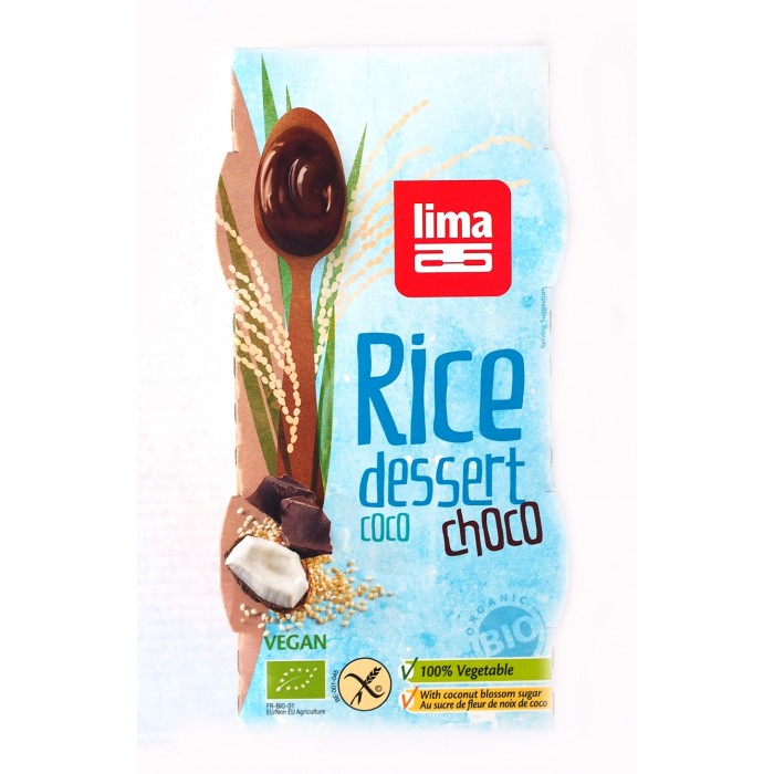 Desert din orez cu cocos si ciocolata bio (2x100ml), Lima Desert din orez cu cocos si ciocolata bio (2x100ml), Lima