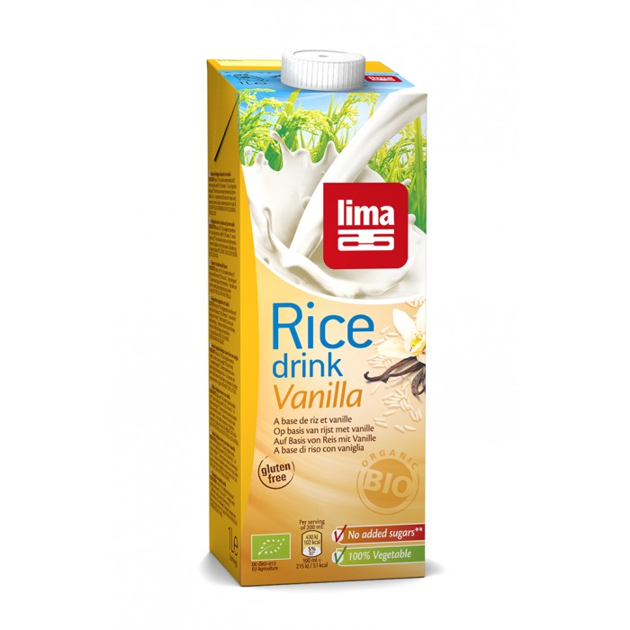 Lapte de orez cu vanilie bio (1 litru), Lima Lapte de orez cu vanilie bio (1 litru), Lima