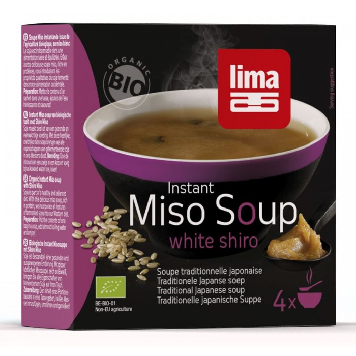 Supa Shiro Miso instant bio (4x15g), Lima Supa Shiro Miso instant bio (4x15g), Lima