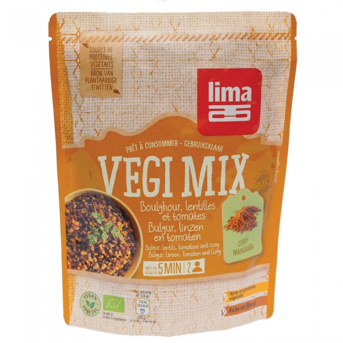 Vegi mix curry, bulgur si linte bio (250 grame), Lima Vegi mix curry, bulgur si linte bio (250 grame), Lima