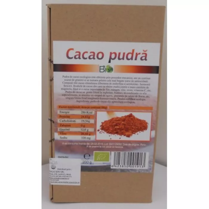 Cacao pudra bio (200 grame) Cacao pudra bio (200 grame)