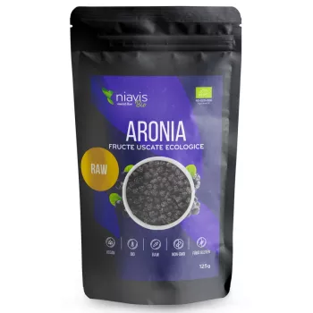 Aronia fructe uscate RAW ecologice (125 grame), Niavis Aronia fructe uscate RAW ecologice (125 grame), Niavis