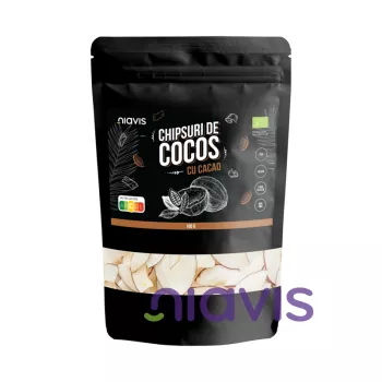 Chipsuri de cocos cu cacao ecologice/BIO (100 grame), Niavis Chipsuri de cocos cu cacao ecologice/BIO (100 grame), Niavis