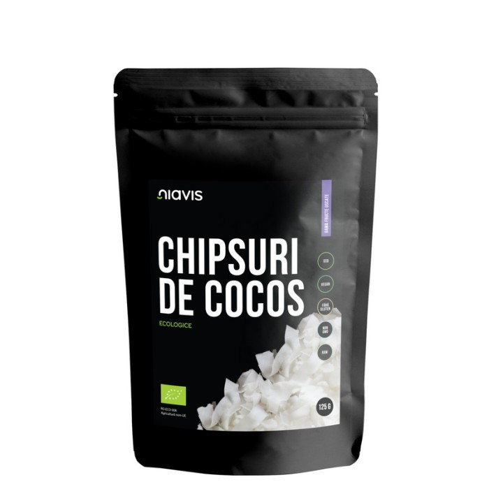 Chipsuri de cocos RAW ecologice (125 grame), Niavis