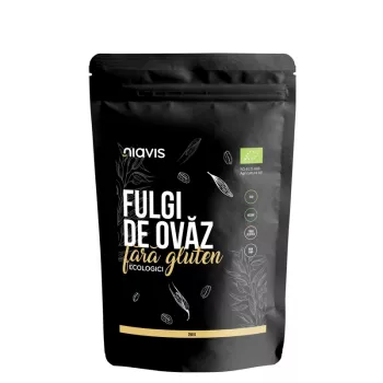 Fulgi de ovaz ecologici fini fara gluten (250 grame), Niavis Fulgi de ovaz ecologici fini fara gluten (250 grame), Niavis