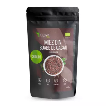 Miez din boabe de cacao criollo ecologice/BIO (125 grame), Niavis Miez din boabe de cacao criollo ecologice/BIO (125 grame), Niavis