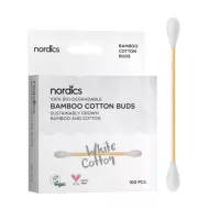 Betisoare din bumbac si bambus, albe (100 buc), Nordics