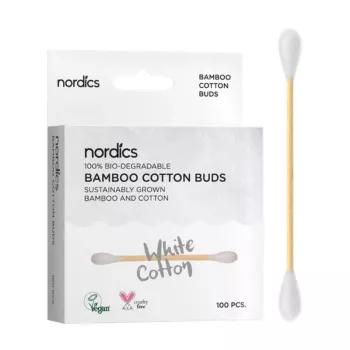 Betisoare din bumbac si bambus, albe (100 buc), Nordics