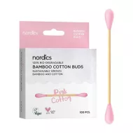 Betisoare din bumbac si bambus, roz (100 buc), Nordics