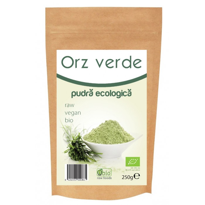Pulbere de orz verde raw bio (250g) Pulbere de orz verde raw bio (250g)