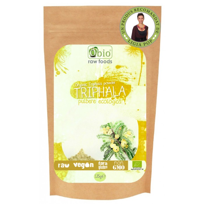 Triphala pulbere raw bio (125 grame)