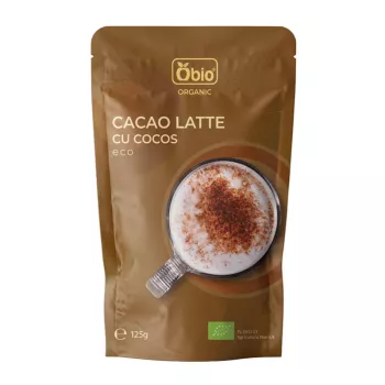 Cacao latte cu cocos bio (125 grame), Obio Cacao latte cu cocos bio (125 grame), Obio