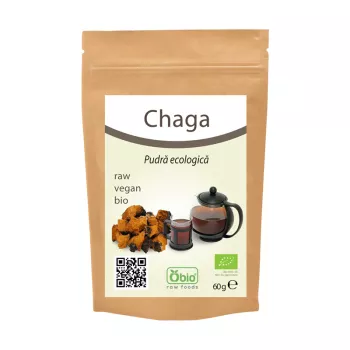 Chaga pulbere bio (60 grame), Obio Chaga pulbere bio (60 grame), Obio