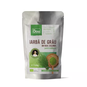 Iarba de grau pulbere eco Noua Zeelanda (125 grame), Obio
