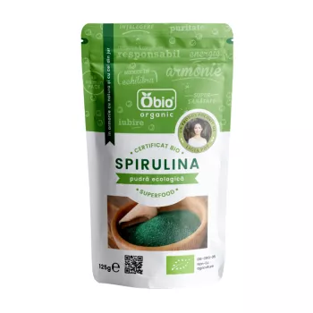 Spirulina pulbere eco (125 grame), Obio Spirulina pulbere eco (125 grame), Obio