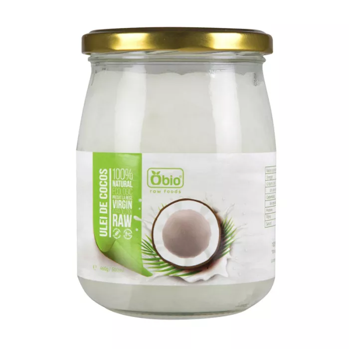 Ulei de cocos virgin raw bio (500 ml), Obio Ulei de cocos virgin raw bio (500 ml), Obio