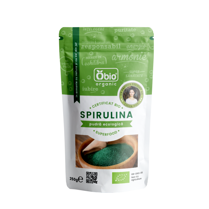 Spirulina pulbere raw bio (250 grame) Spirulina pulbere raw bio (250 grame)