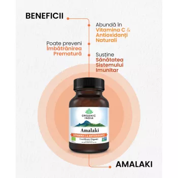 Amalaki - Vitamina C si antioxidanti naturali (60 capsule), Organic India Amalaki - Vitamina C si antioxidanti naturali (60 capsule), Organic India