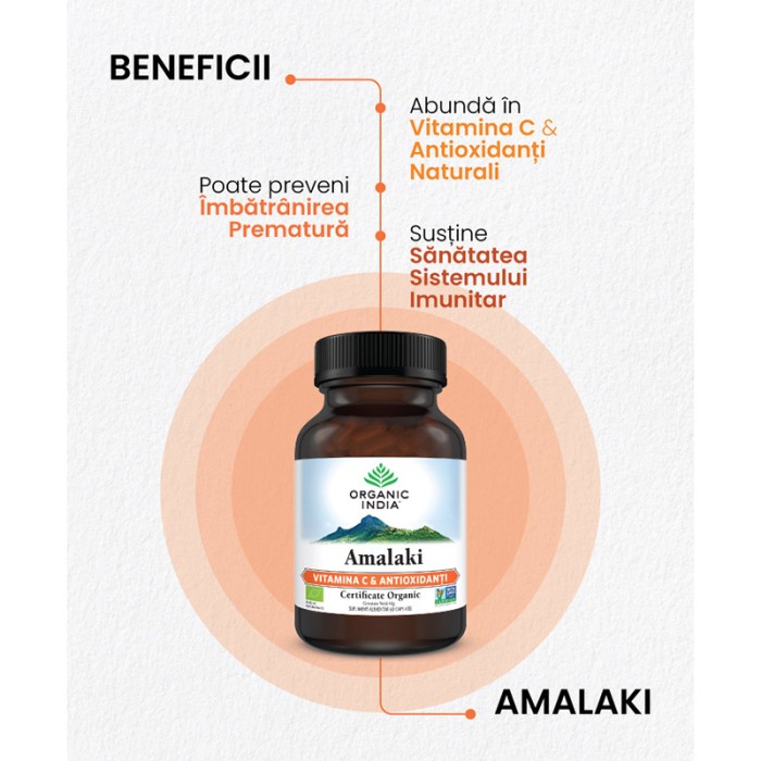 Amalaki - Vitamina C si antioxidanti naturali (60 capsule), Organic India Amalaki - Vitamina C si antioxidanti naturali (60 capsule), Organic India