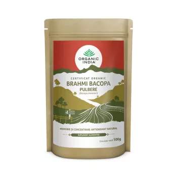 Brahmi - Bacopa Tonic cerebral si memorie - pulbere 100% certificata organic (100 grame), Organic India Brahmi - Bacopa Tonic cerebral si memorie - pulbere 100% certificata organic (100 grame), Organic India