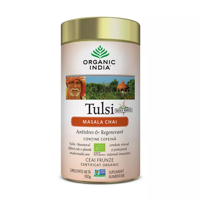 Ceai Tulsi Masala Chai (100 grame), Organic India Ceai Tulsi Masala Chai (100 grame), Organic India