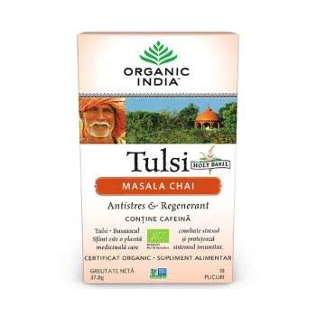 Ceai Tulsi Masala Chai (18 plicuri infuzie) , Organic India