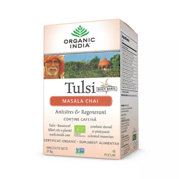 Ceai Tulsi Masala Chai (18 plicuri infuzie) , Organic India