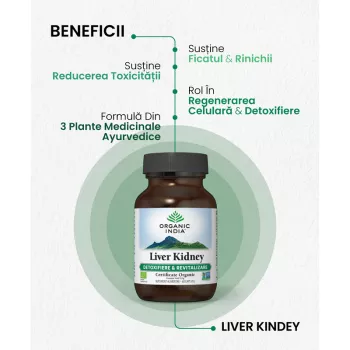 Liver Kidney - regenerare ficat si rinichi (60 capsule), Organic India