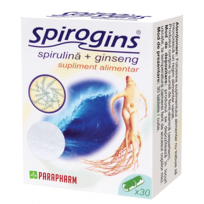 Quantumpharm, Spirogins (capsule cu spirulina si ginseng) (30 capsule) Quantumpharm, Spirogins (capsule cu spirulina si ginseng) (30 capsule)